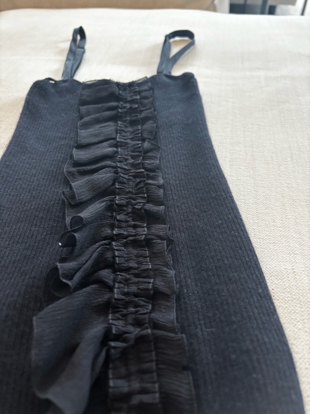 Vintage Prada Black Knit Cami with Ruffle Trim - Picture 2 of 3